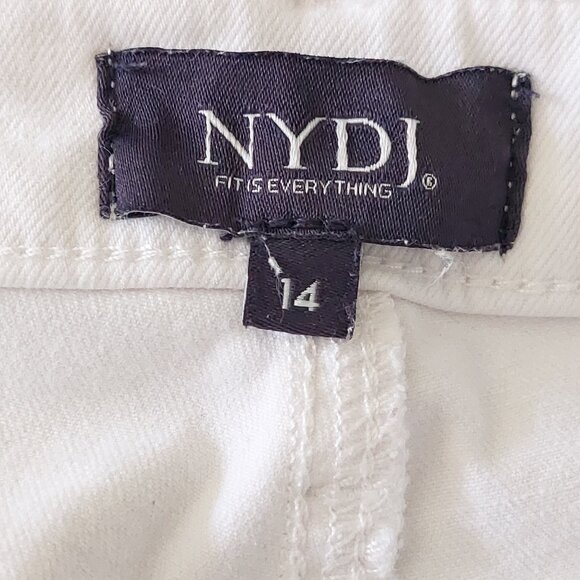 NYDJ LiftXTuck Technology White Wide-Leg Ankle Denim Jeans -Women's Size 14 - Picture 9 of 14